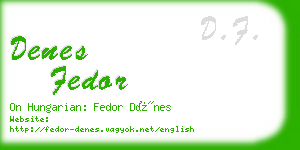 denes fedor business card